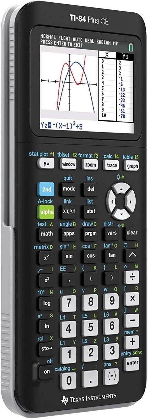 Texas Instruments TI-84 Plus CE Graphing Calculator, Black | Color Screen, Built-in Apps, Included Software, Test-Permitted, for Math, Science and Finance | Signature Series Gift Bundle