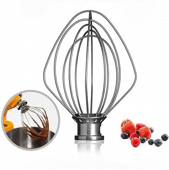 Stainless Steel Balloon Wire Whip, Compatible For KitchenAid, Mixer Attachment K45WW Whip For KSM90 KSM150 Cake Balloon Whisk Egg Cream