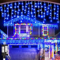 Blue Christmas Lights Outdoor Icicle Lights for Outside House 66ft 640 LED