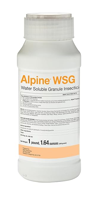 BASF Alpine WSG Water Soluble Granule Insecticide, Indoor Outdoor Pest Control for Ants, Flies, Bed Bugs, German Cockroach, 500g