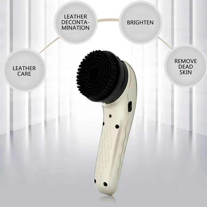 USB Rechargeable Electric Shoe Polisher,Portable Handheld Leather Shoe Shine Machine with Replacement Brush Heads,Multifunctional Leather Care Buffer for Shoes,Bags,Sofas,Car Seats,Black