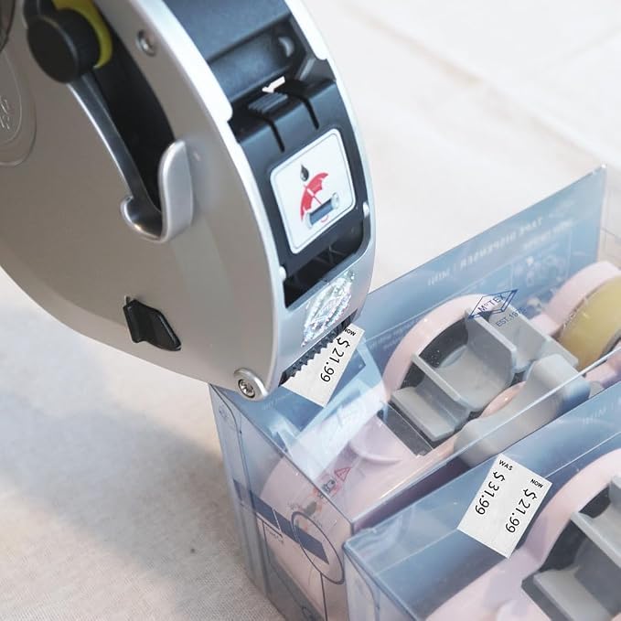 Motex MX-2316NEW 2 Line 20 Digits Price Tag Gun – 10 Digits Per line, Pre-Loaded 1,000 White Sticker Labels and Pre-Loaded Inker with 1 Ink Refill - for Grocery Store, Retail Shop, Garage Sale