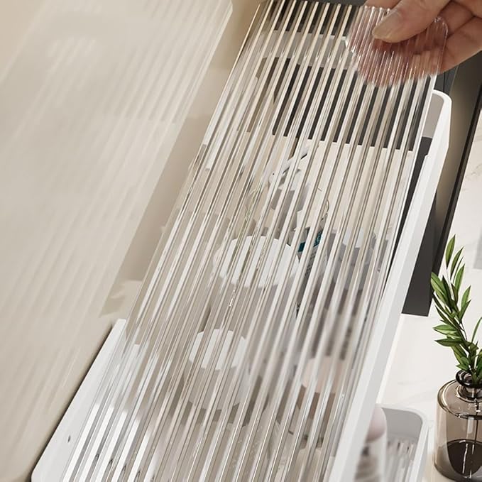 Toothbrush Rack Acrylic Bathroom Toothbrush Holder White Toothpaste Holder Wall-Mounted Storage Rack Easy to Install Without Drilling Bathroom Toothbrush Holder