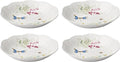 Lenox Butterfly Meadow Herbs Porcelain Pasta Bowl Set for 4, 26oz | Dishwasher safe, microwave safe | floral design | kitchen and dining essential | 1.75 inch, 26oz, gift for women
