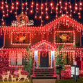 33FT Icicle Lights for Outside 400 LED Red Christmas Lights