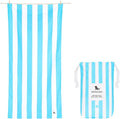 Dock & Bay Beach Towel - Quick Dry, Sand Free - Compact, Lightweight - 100% Recycled - Includes Bag - Cabana Light - Tulum Blue - Extra Large (200x90cm, 78x35)