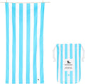 Dock & Bay Beach Towel - Quick Dry, Sand Free - Compact, Lightweight - 100% Recycled - Includes Bag - Cabana Light - Tulum Blue - Large (160x90cm, 63x35)