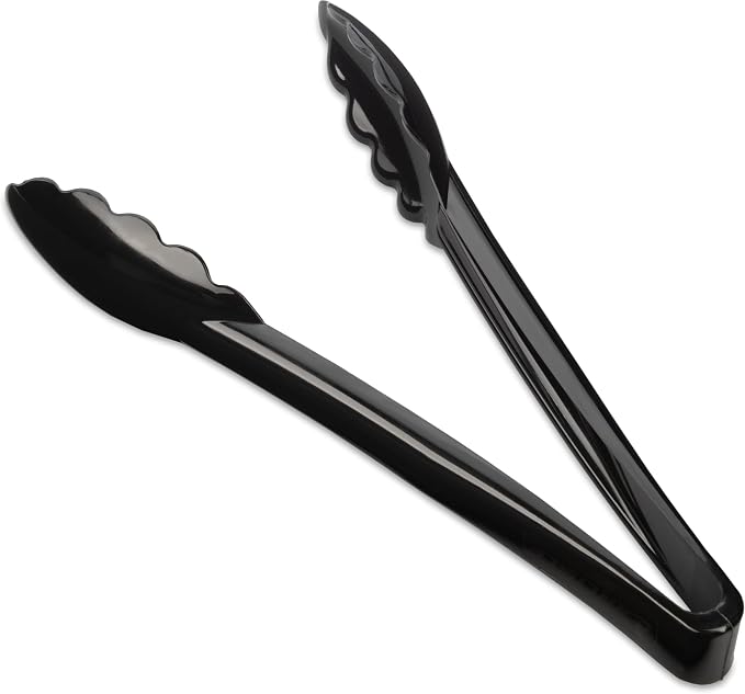 Carlisle FoodService Products 470903 Carly Salad Tong, 9" Utility Tong, Black, 1 Pack