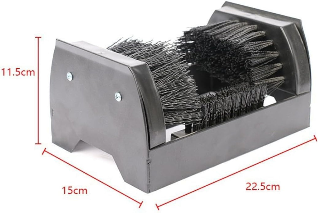Golf Shoe Cleaner With Stand Portable Shoe Brush Station Metal Frame Nylon Bristles Hard Base Scrubs Soles And Sides suitable for golf course entryways club facilities practice areas
