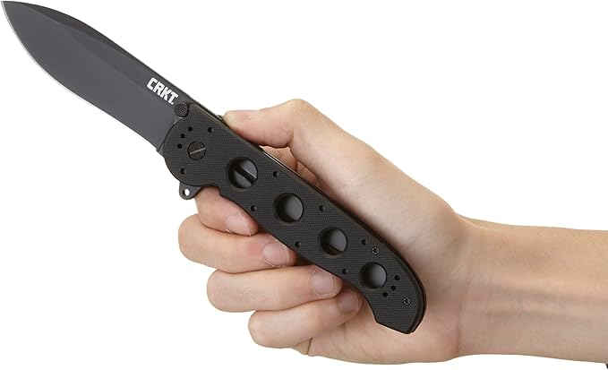 CRKT M21-04G Folding Knife with Liner Lock: 1.4116 Plain Edge Blade, G10 Handle w/Liner Lock, Reversible Pocket Clip, M21-04G