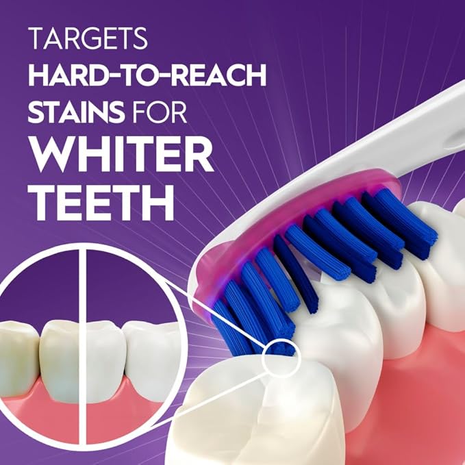 Oral-B 3D White Deep Stain Remover toothbrushes, 6 Count Toothbrush Soft, Removes 90% of Surface Stains, whitens Teeth, deep Reach, removes Plaque and Stains Tooth Brush