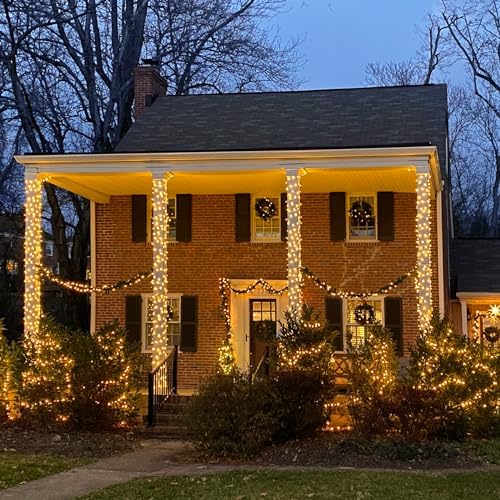 JMEXSUSS 1000 LED Christmas Lights Outdoor Plug in Warm White String Lights