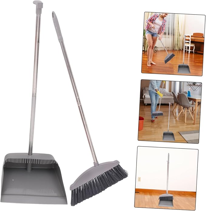 Supple Bristle Broom Dustpan Set Long Handle Home Cleaning Accessories Dustpan Long Handle Household Brooms Style