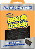 Scrub Daddy BBQ Daddy Grill Brush Head Refill - Bristle Free Grill Brush ArmorTec Steel Mesh Grill Cleaning Brush Attachment - Steam-Activated Cleaning Scrubber for Grates (1 Count)