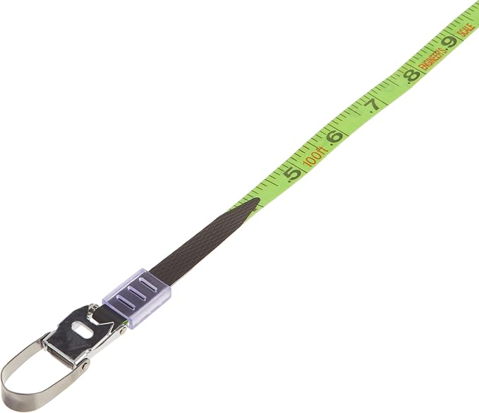 Komelon 8811 Fast Back Open Reel Long Tape Measure with Double Nylon Coated Fiberglass Blade 100-Feet by 1/2-Inch, Yellow,White