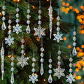 Crystal Christmas Tree Ornaments, 80pcs Iridescent Acrylic Snowflake Icicle