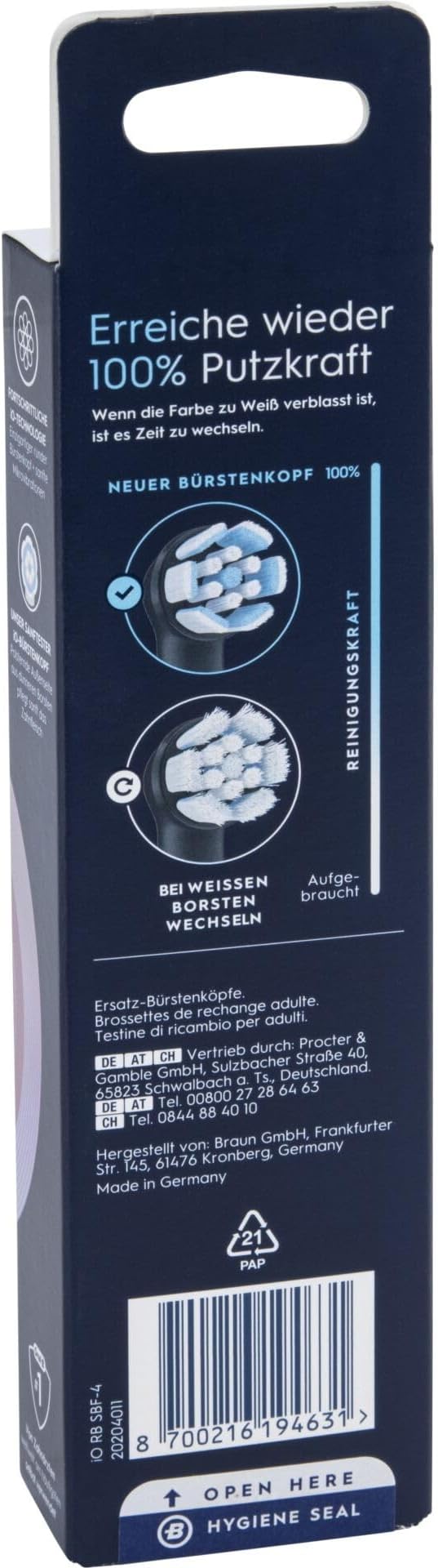 Oral-B iO Gentle Cleaning - Original Replacement Toothbrush Heads for Oral-B iO Electric Toothbrushes - Brush Heads, Toothbrush Attachment, Replacement Brushes for Sensitive Gums - Black, Pack of 4