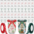 FillTouch 32 Set Christmas Mason Jars 12oz Plastic Jars with Lids Ribbons