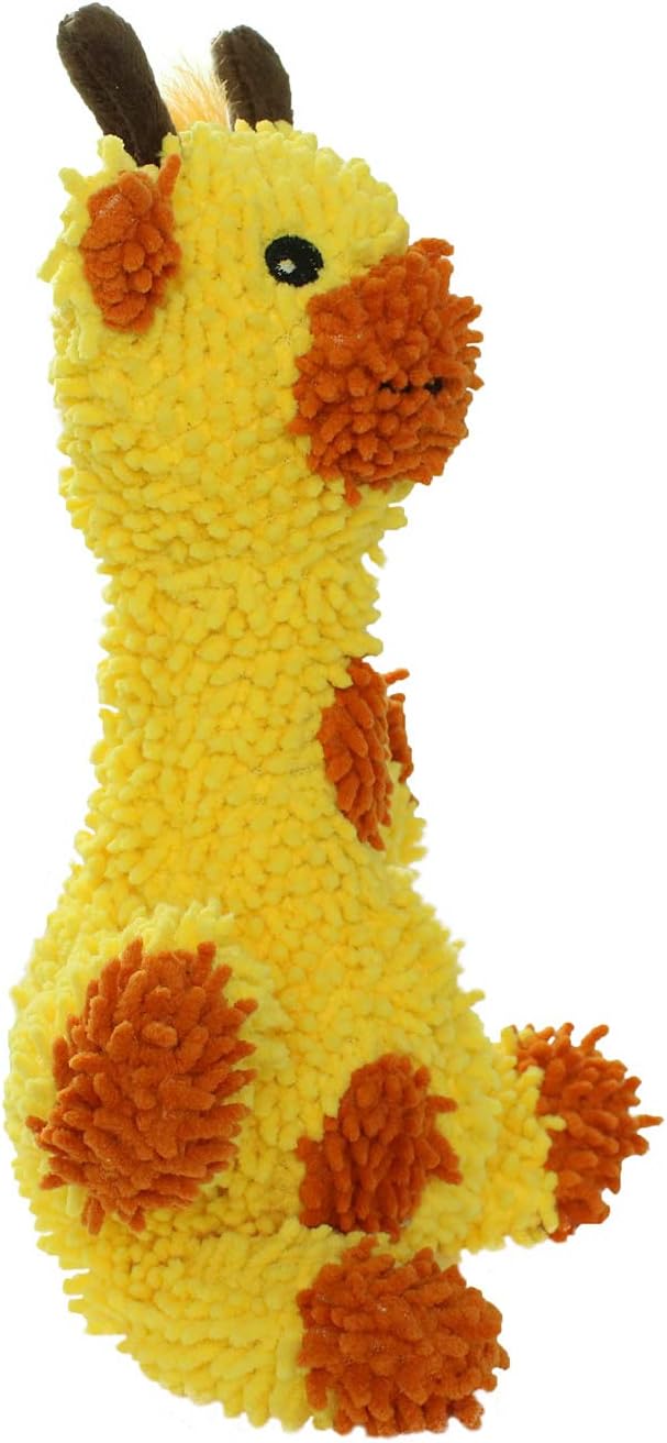 MIGHTY Tuffy Microfiber Medium Ball Giraffe Dog Toy | Ultra Durable Plush Toy with Multiple Layers & Reinforced Seams , Washable and Floats , Mighty® Construction