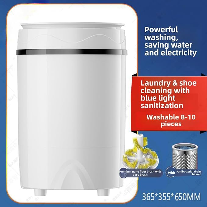 All - Wall Brush Wash & Spin Integrated Shoe Washer, Removable Brush, Shoe & Clothing Dual - Use Lazy Artifact, Automatic Shoe Cleaner Machine for Home/Dormitory (White,60cm)