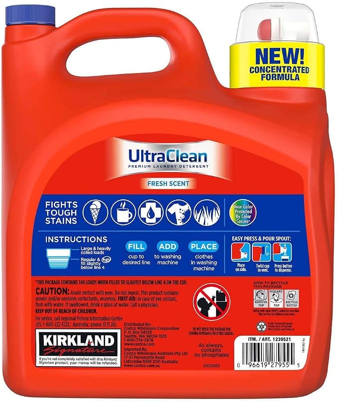 Krikland Signature Ultra Clean Premium Laundry Detergent with 2X Concentrate