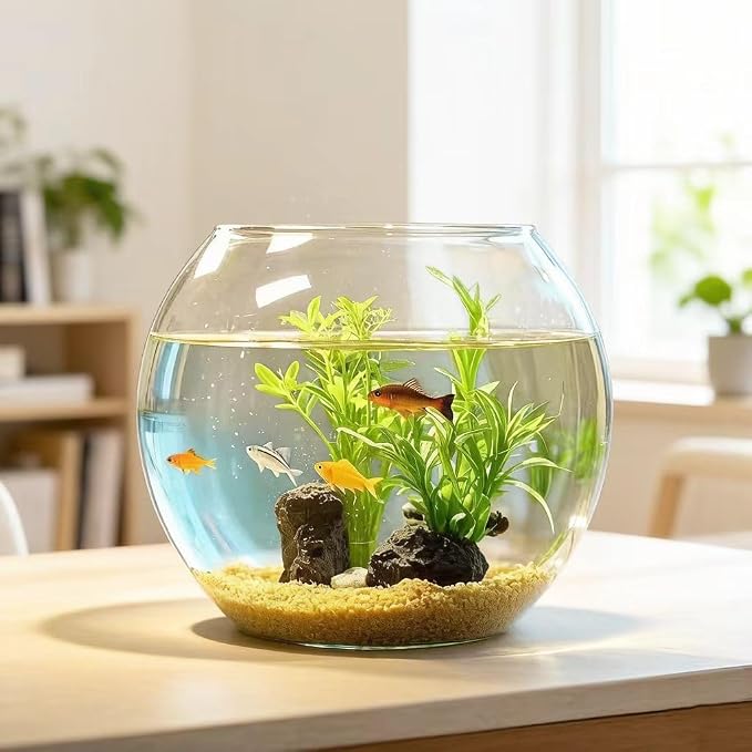 CYS EXCEL Large Glass Bubble Bowl (H-13.5" W-15.5", Approx. 7.4 Gal.) Round Bowl Terrarium Globe Flower Vase Centerpiece for Weddings Events Arrangements