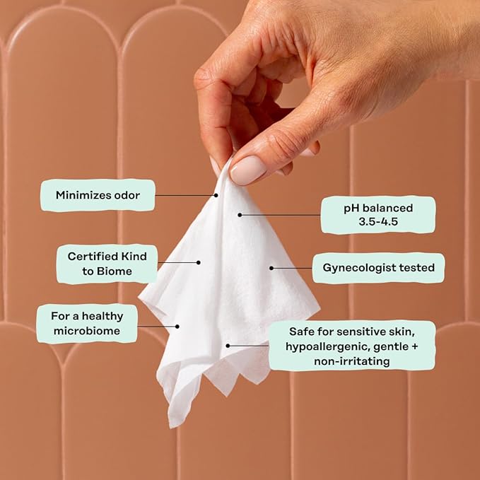 The Honey Pot Company - Feminine Wipes - Prebiotic - Herbal Infused w/Aloe Vera, Apple Cider Vinegar, & Probiotics - pH Balanced - Feminine Care for Sensitive Skin - Cleansing Wipes for Women - 30ct