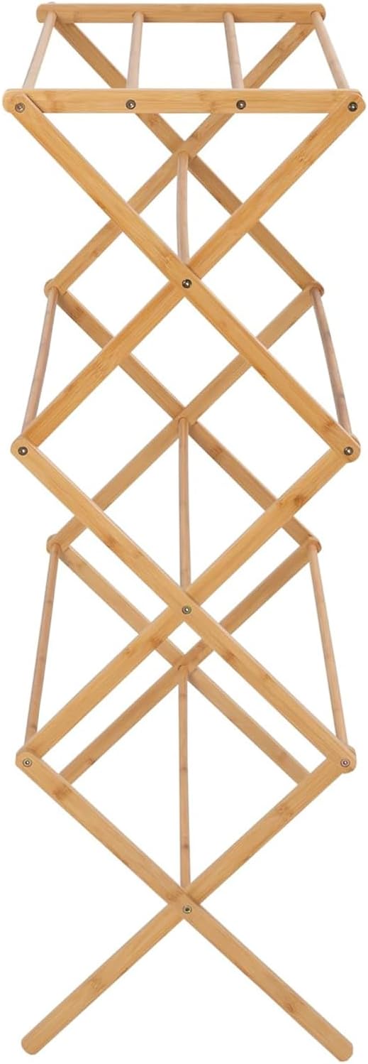 Collapsible Bamboo Drying Rack – Foldable Laundry Drying Stand for Indoor/Outdoor Use – Space-Saving Clothes Rack for Towels, Blankets & Delicates | Foldable Laundry Drying Stand for Indoor/Outdoor Use – Space-Saving Clothes Rack for Towels, Blankets &...