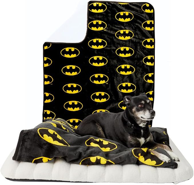 Batman DC Comics Waterproof Dog Bed Cover, Large 40x50 Pet Blanket for Furniture Bed Couch Sofa, (Officially Licensed) by Franco