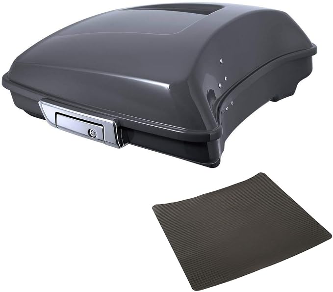 TCMT ABS Razor Gunship Gray Motorcycle Trunk Fit For Harley 2014-2025 Street Glide Special Road Glide Street Glide Road King Road Glide Special Pack