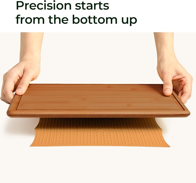 Keechee 2Pcs Cutting Board Set with Non-slip Mat, Bamboo Cutting Boards for Kitchen Meal Prep & Serving - Wood Serving Board Sets with Deep Juice Groove Ideal Kitchen Gifts