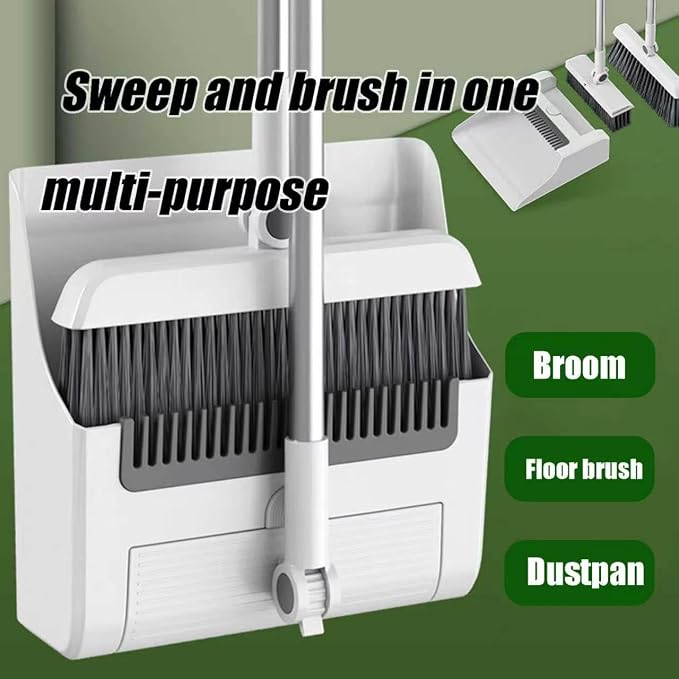 Broom and Dustpan Set for Home, Indoor Sweeping Cleaning Kit