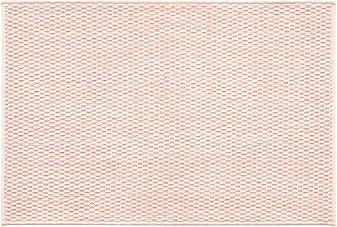 TYUU Pink Bathroom Rugs Non Slip Washable, Super Absorbent Thin Bath Mat Small Quick Dry Low Pile Bathroom Rug, Pink 16"x24"