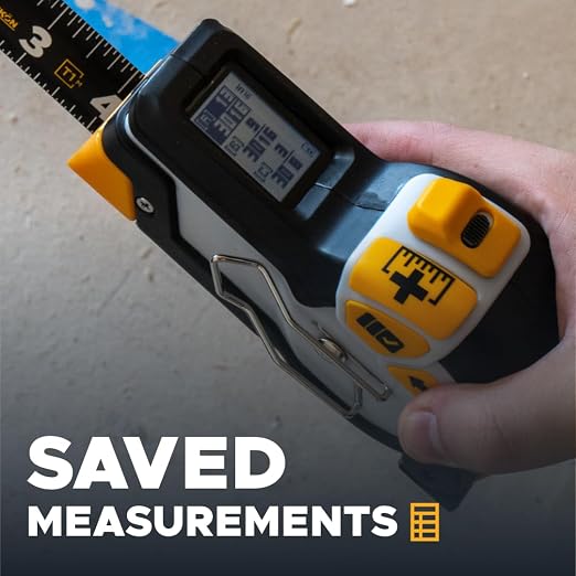 REEKON T1M Utility Digital Tape Measure 25 ft (English) – Bluetooth Smart Measuring Tool, 1/32” Accuracy, Saves 1000+ Measurements, LCD Display, 150 Hour+ Battery Life & Rechargeable