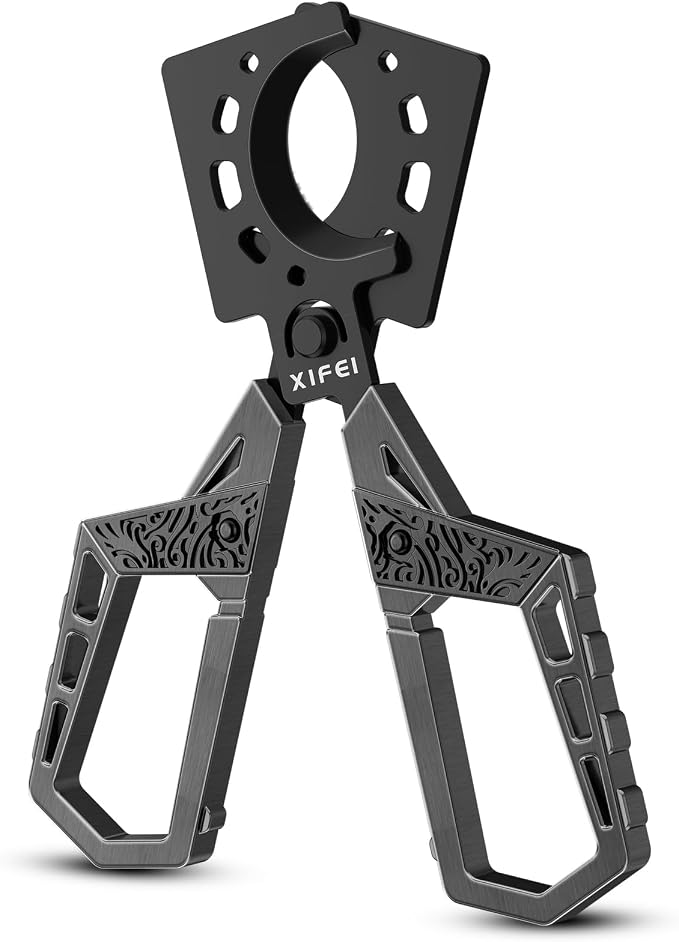 XIFEI Cigar Cutter, Stainless Steel Double Blade Guillotine Straight Cut Scissors, Ergonomic Hand-Held Design for All Cigars, Ideal Gift for Cigar Enthusiasts (Black)