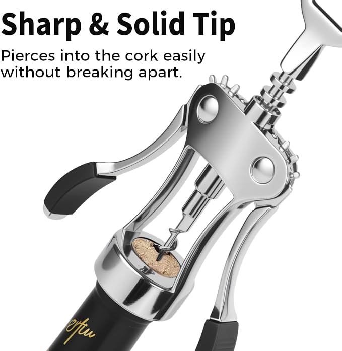 10PCS Wing Corkscrew Wine Opener Bulk,2IN1 Cork Screw Wine Bottle Opener Manual with Beer Bottles Opener Stainless Steel Wine Openers Tool for Wedding Party Favors Groomsmen Waiters Bartenders Servers