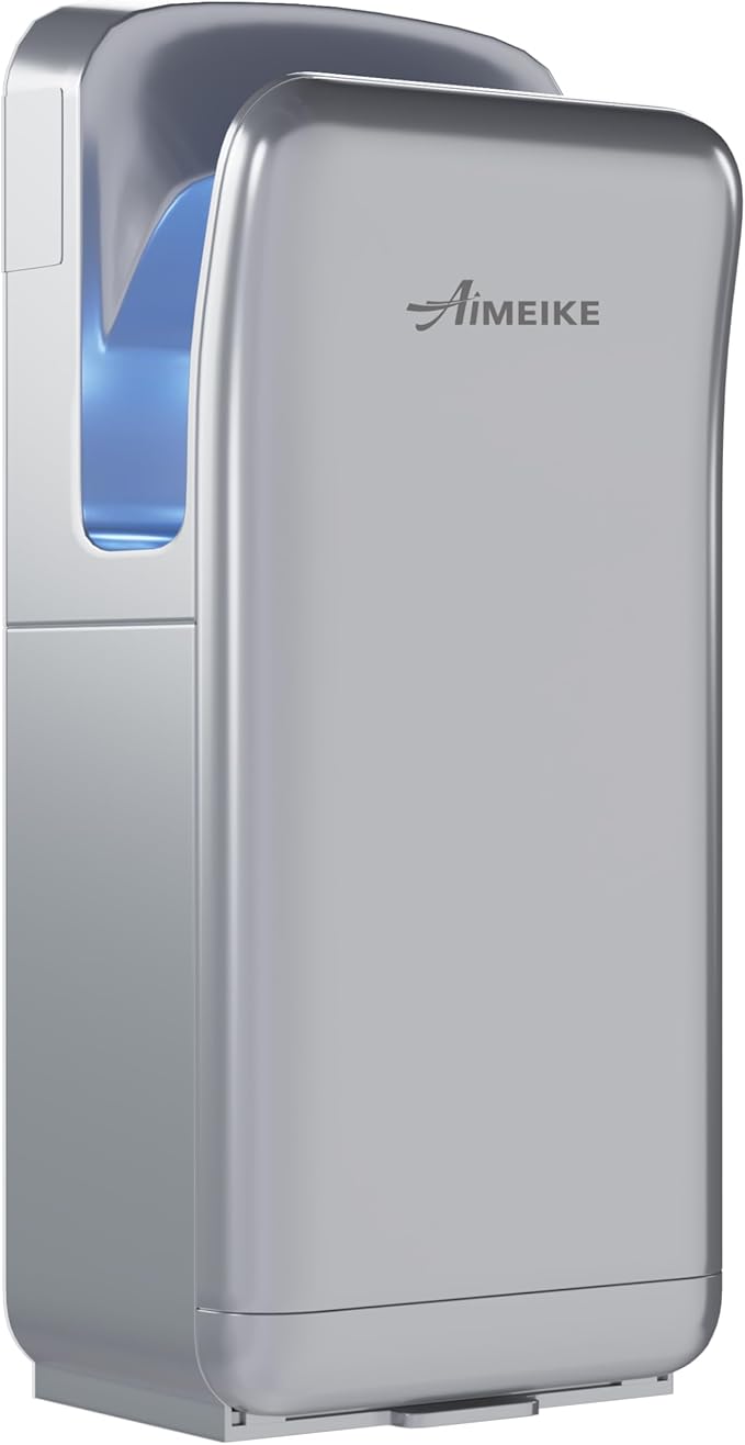 Commercial Vertical Hand Dryer, 110V High Speed, Silver | Touchless electric hand dryer for bathrooms, restrooms, offices, hotels, schools, and high-traffic public spaces.