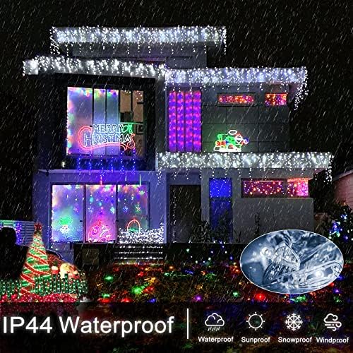 99FT Icicle Lights for Outside 1216 LED White Christmas Lights Outdoor