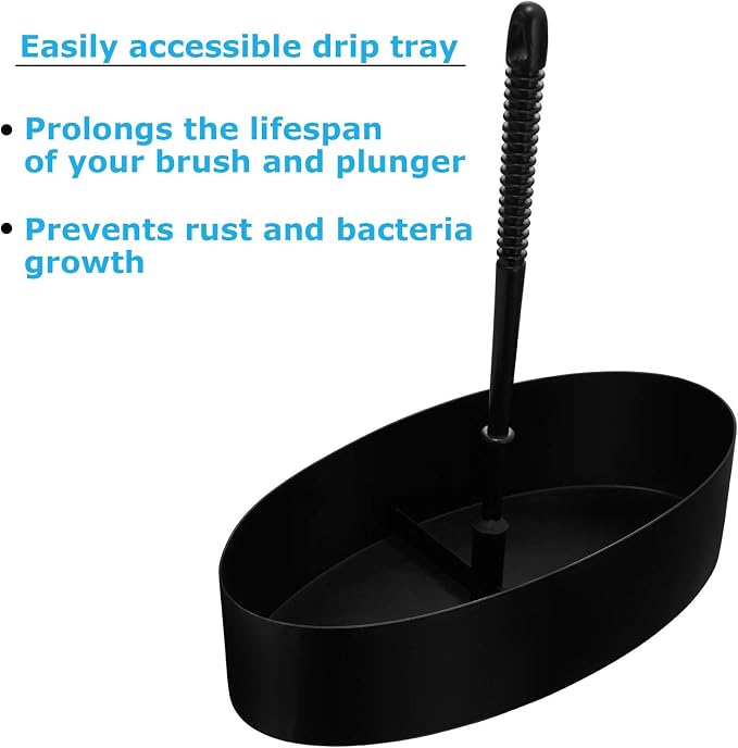 Blue Donuts Toilet Brush and Plunger Set with Holder, Modern Chrome Bathroom Accessories Toilet Plunger and Toilet Bowl Brush Combo