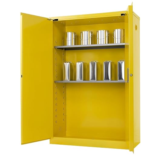 Jamco 45 Gallon Steel Flammable Safety Cabinet, Self-Closing Doors, Yellow | All-Welded Double-Wall Steel Flammable Storage Cabinet, Lockable Doors, 43"W X 18"D X 65"H, Osha & Fm Certified, Made In Usa