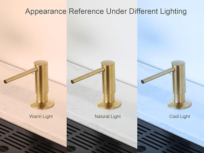 AguaStella ASF026BG Built in Soap Dispenser Brushed Gold Brightly for Kitchen Sink with Soap Bottle Countertop Pump