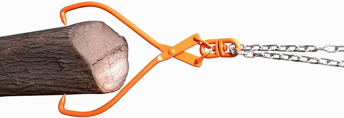 Skidding Tongs Log Lifting/Swivel Dragging Steel Tongs Log Lifting, Handling, Dragging & Carrying Tool / 32" Jaw Opening (32"-Double Swivel)