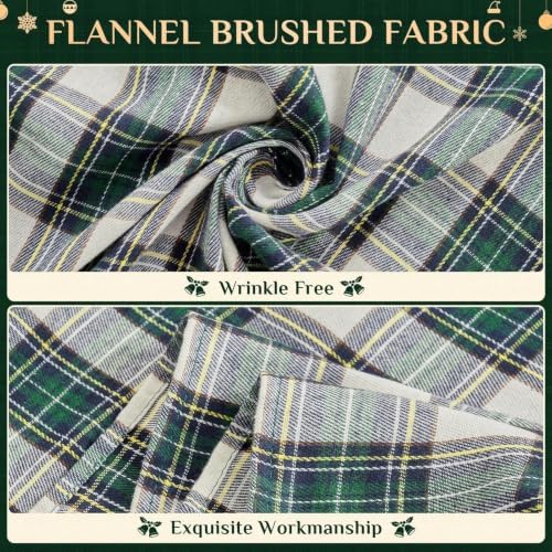 Softalker Christmas Checkered Table Runner, Green and White, 13 x 36 Inch
