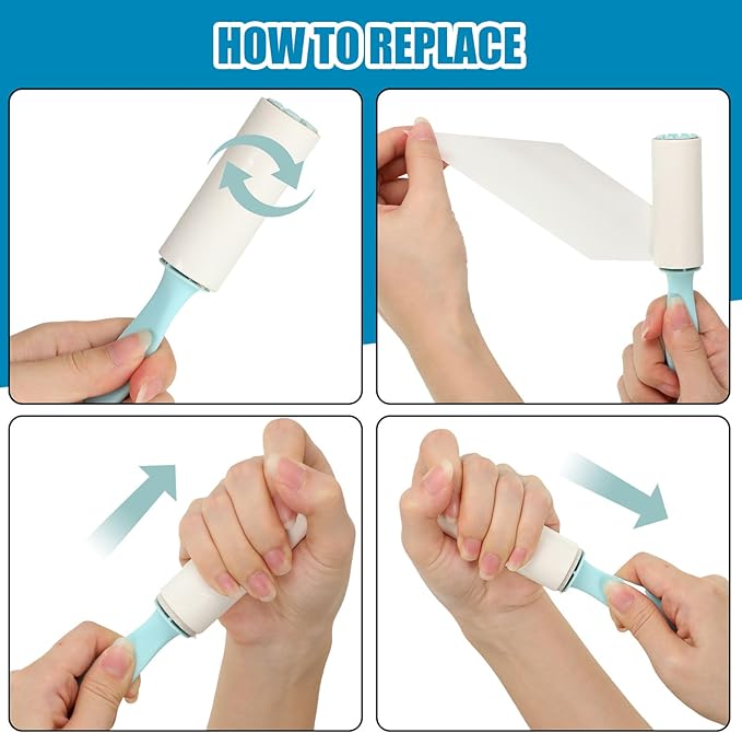 Hushee 50 Pack Mini Lint Rollers 3000 Sheets Travel Size Lint Roller Small Portable Remover for Couch Furniture Clothes Cat Hair Removal 5.9 x 1.1 Inches(Blue)