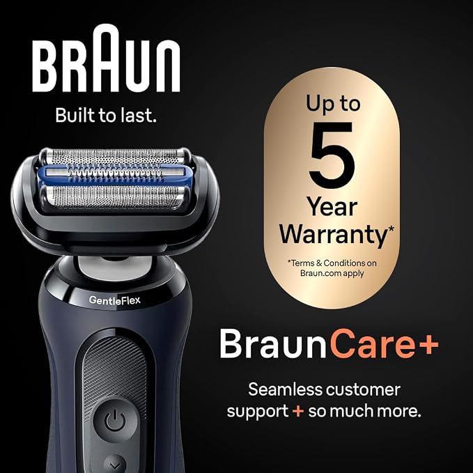 Braun Series 6 6046cs Electric Razor for Men, Wet & Dry, Electric Razor, Rechargeable, Cordless Foil Shaver with Charging Stand, Travel Case and Precision Trimmer, Black