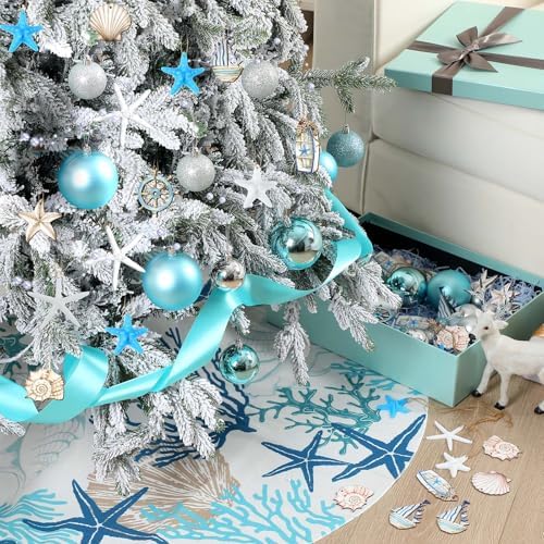 Seenelling 81 Pcs Beach Themed Christmas Tree Ornaments Set