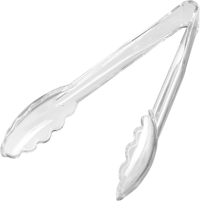 Carlisle FoodService Products 410907 Carly Salad Tong, 9" Utility Tong, Clear, 12 Pack