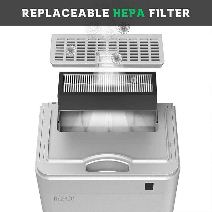 Vertical Hand Dryer HEPA Filtered 1800W High-Speed Wall Mount Jet Automatic Infrared Air for Commercial and Home Bathroom,Silver 2688