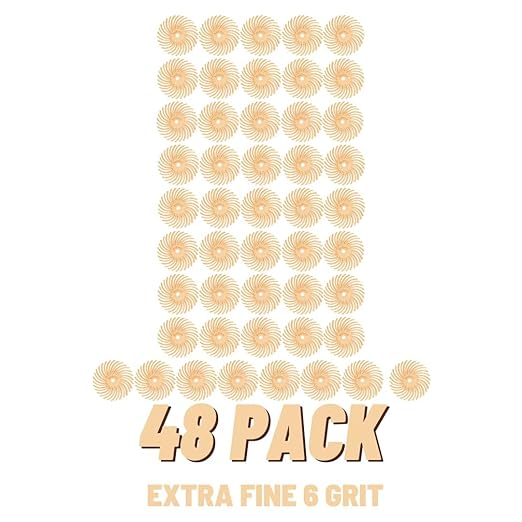 Dedeco Sunburst Radial Bristle Discs 48-Pack - 3/4" Curved - Peach 2500 Grit (Extra-Fine, 6 Micron) - Aluminum Oxide for Polishing & Finishing
