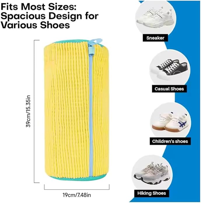 Shoe Laundry Cleaning Bag for Sneakers Tennis Shoes, 1pc Shoe Washing Machine bag, 2 Pairs of Adjustable Shoe Trees, 1 Cleaning Shoe Brush, 1 Bag for Drying Shoes, bolsa de zapatos para lavadora